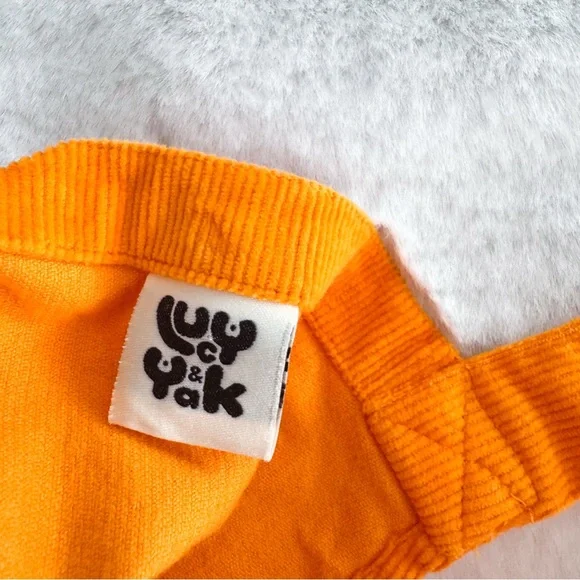 Lucy & Yak Mini Pini Corduroy Overall Dress Orange - Picture 12 of 13